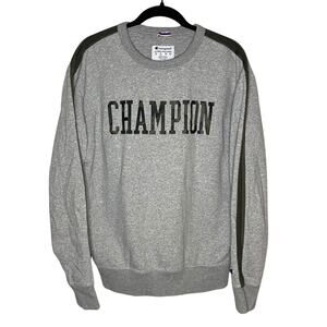 Champion Camo Pullover Crewneck Sweatshirt | Gray | Size Medium